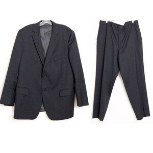 Brooks Brothers 2-Piece Fitzgerald Suit Wool Dark Gray Size 46 R 40W Made in USA